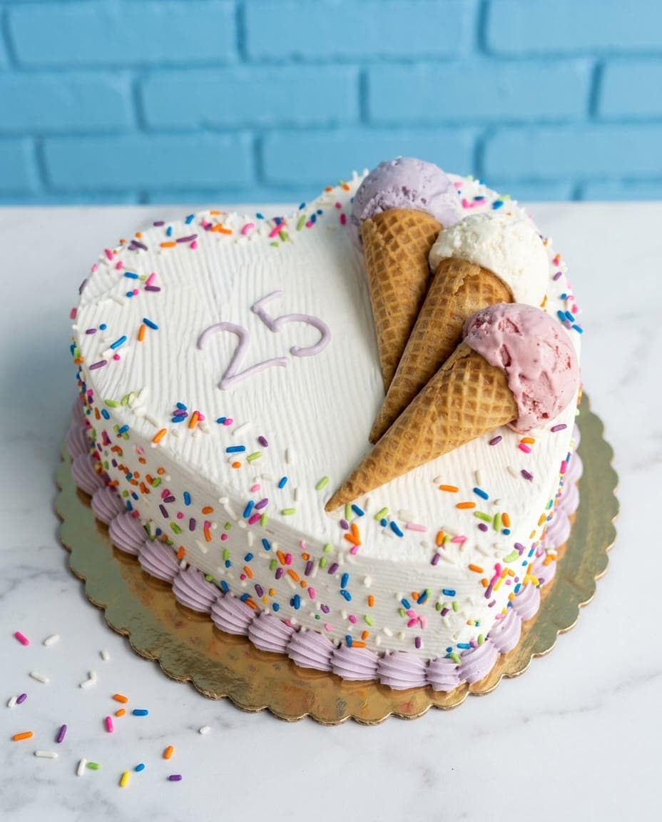 Heart Shaped ice cream cake by Sweet Dynasty