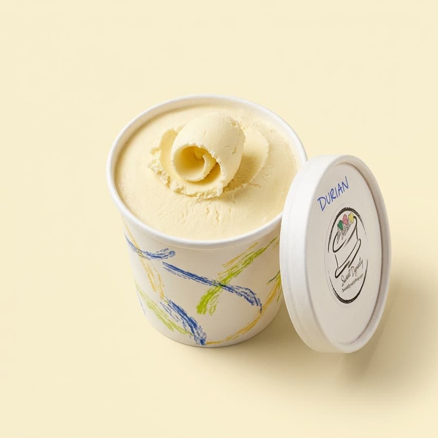 Durian ice cream pint