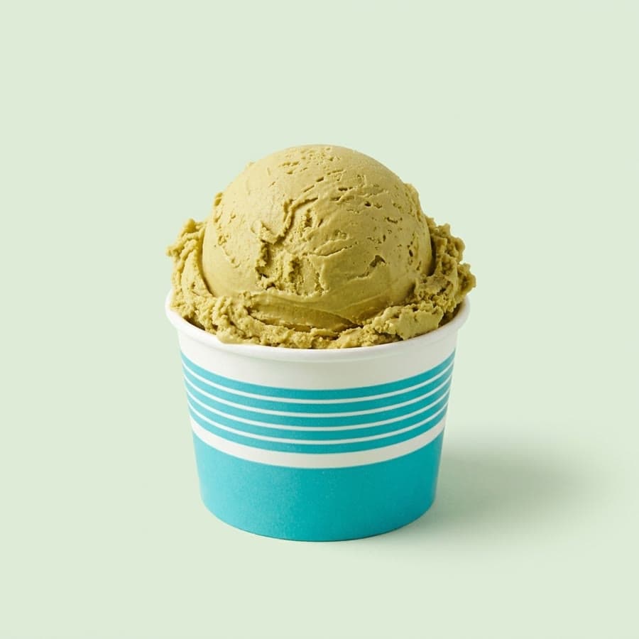 Green Tea ice cream in a cup