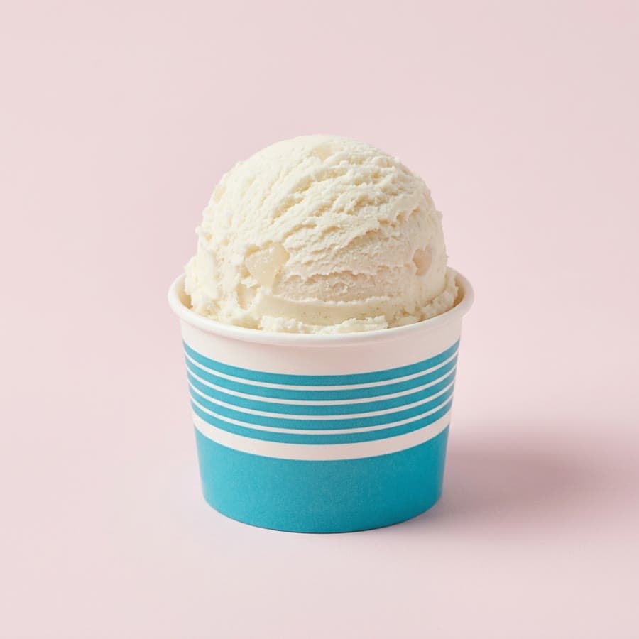 Lychee ice cream in a cup