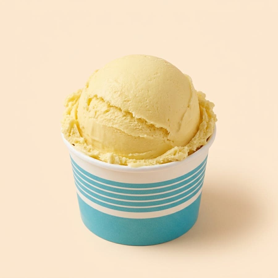Mango ice cream in a cup