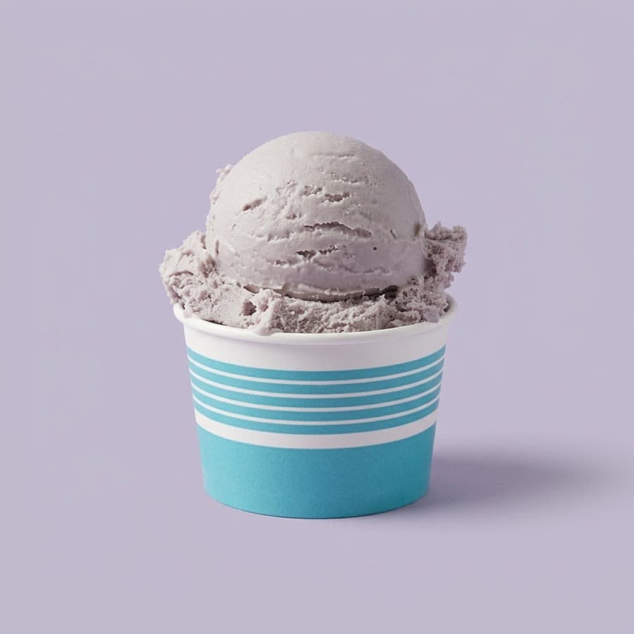 Taro ice cream in a cup