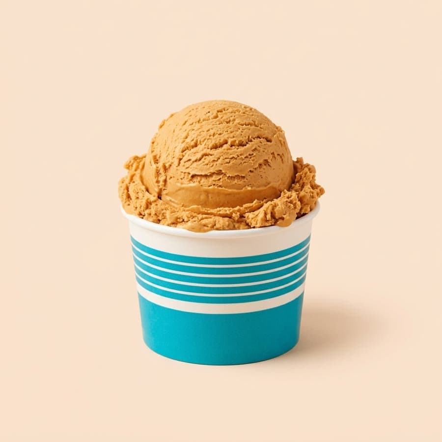 Thai Tea ice cream in a cup