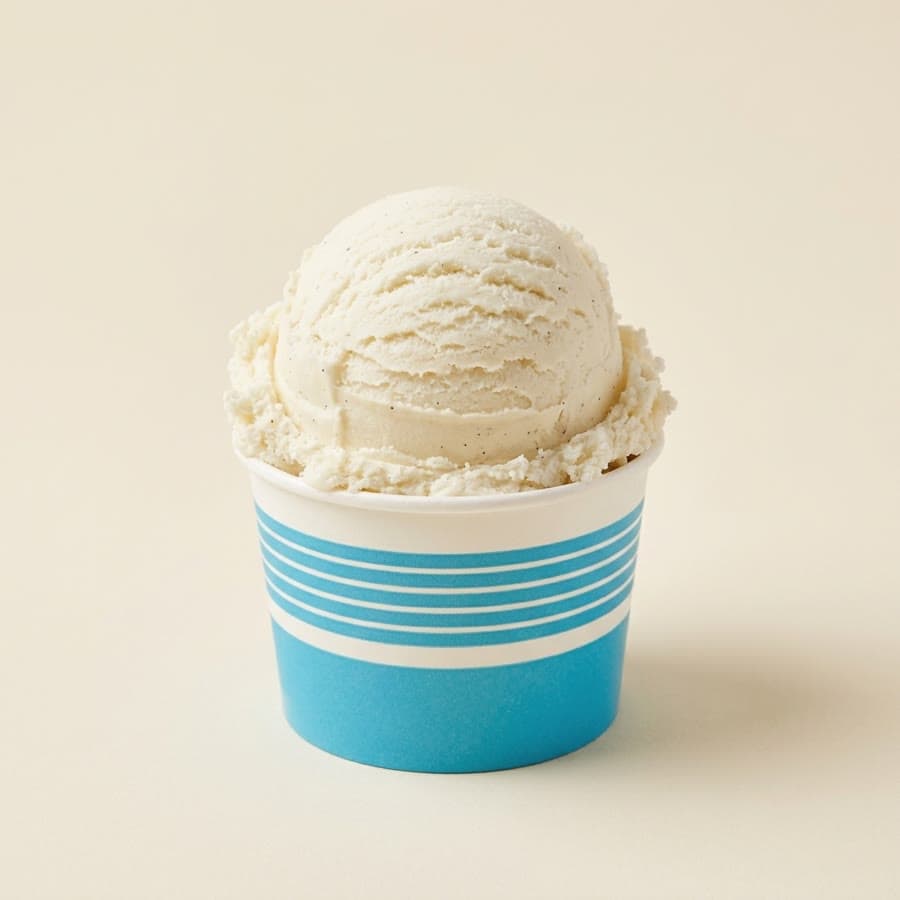 Vanilla ice cream in a cup