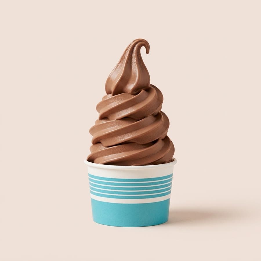 Chocolate soft serve in a cup